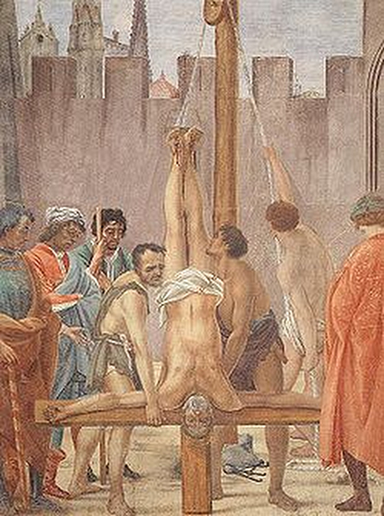 Ilustración del apóstol Pedro sanando al mendigo cojo en el templo