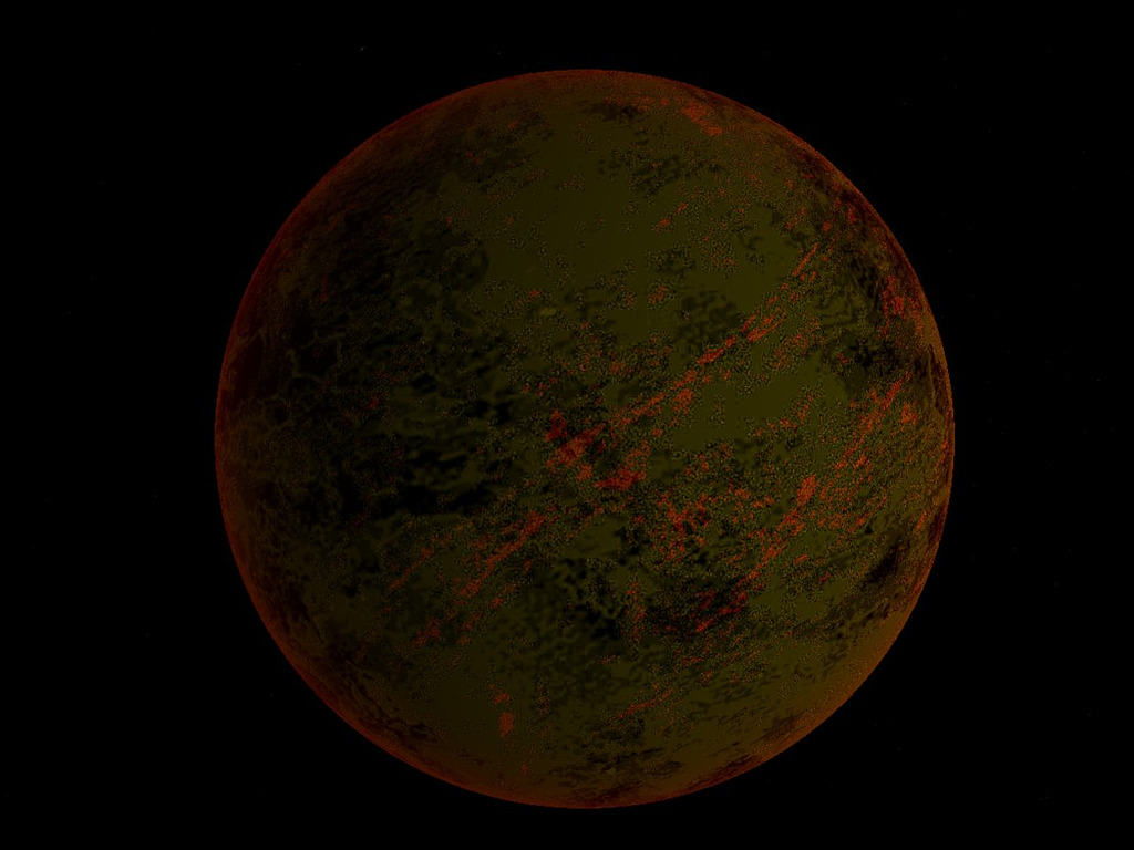 Planeta oscuro sin luz en el espacio