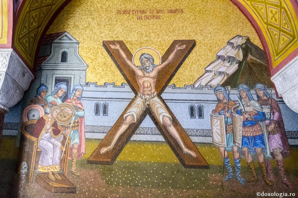 Martirio del apóstol Andrés crucificado en forma de aspa